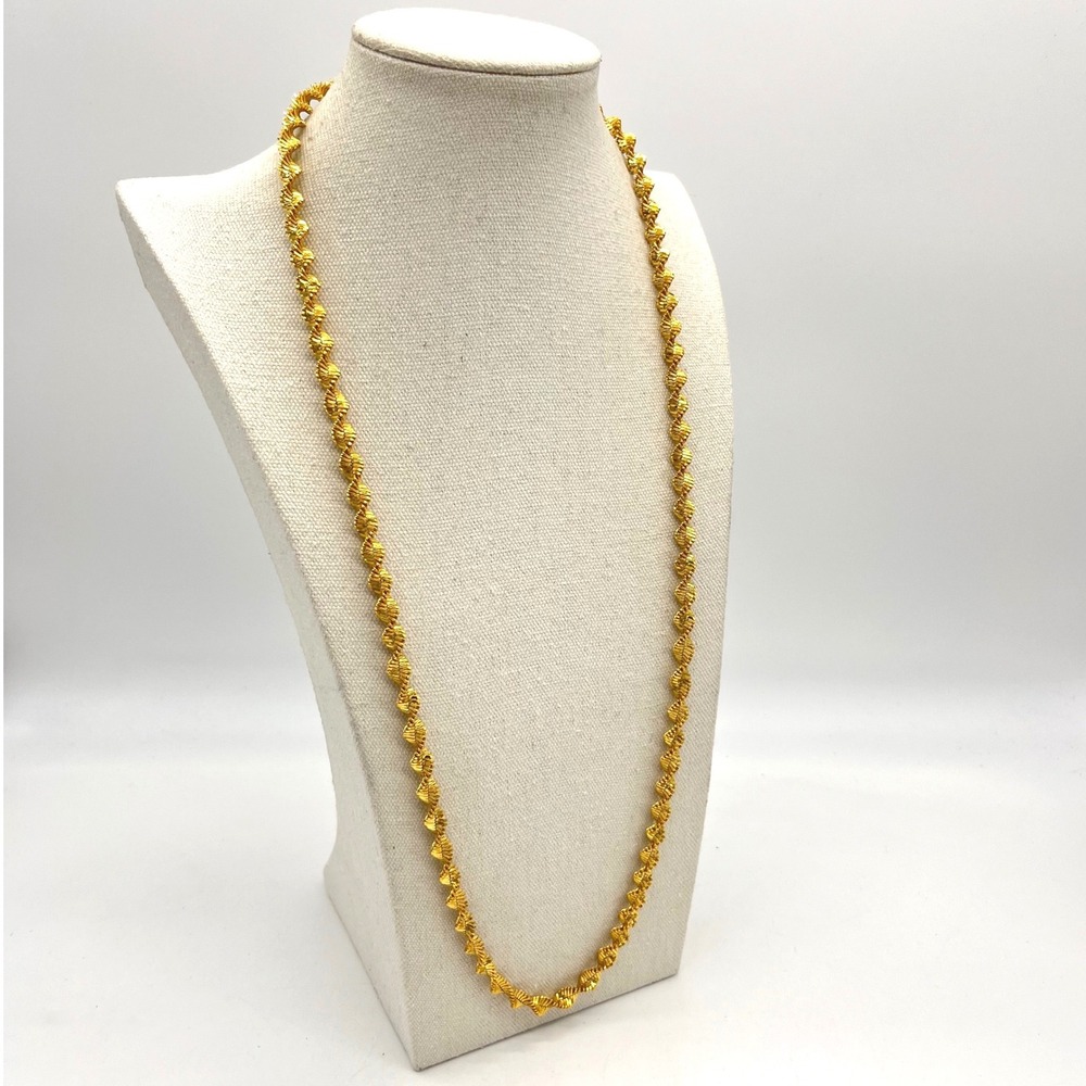 Premier Designs Gold Tone‎ Twisted Rope Chain Necklace 30 Inch Long Statements